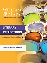 Literary Reflections Student Literature Workbook, William & Mary CFGE, Kendall Hunt K-12, Gifted Language Arts, Grades 4-5