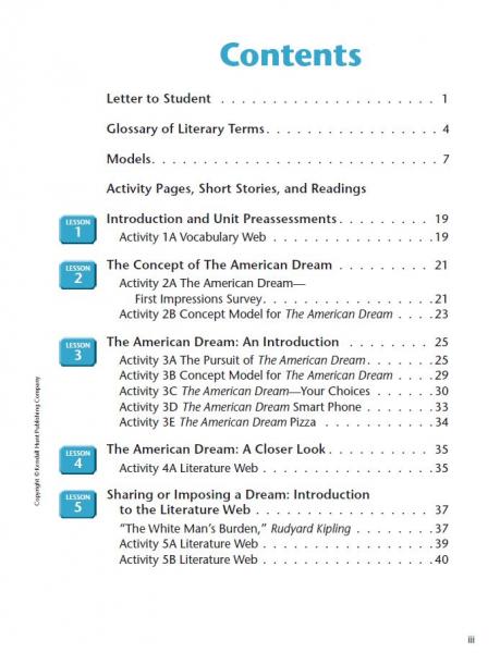 American Dream SE TOC page iii.JPG