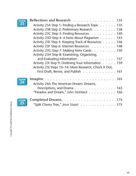 American Dream SE TOC page vii.JPG