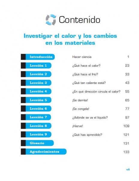 Investigating Heat Spanish TOC page vii.JPG