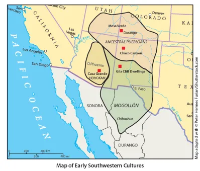 Mexican Americans of Texas: Early South Western Cultures Map